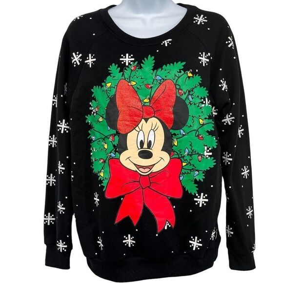 Disney Minnie Mouse Christmas Holiday Light Up Long Sleeve Sweatshirt Top - Picture 2 of 8